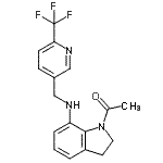 CAS#: 909666-31-5, 1-[7-({[6-(Trifluoromethyl)-3-pyridinyl]methyl}amino)-2,3-dihydro-1H-indol-1-yl]ethanone
