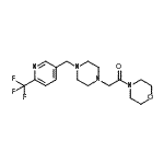 CAS#: 909666-66-6, 1-(4-Morpholinyl)-2-(4-{[6-(trifluoromethyl)-3-pyridinyl]methyl}-1-piperazinyl)ethanone