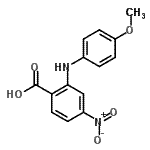 CAS 登录号：91-42-9， 2-[(4-甲氧基苯基)氨基]-4-硝基苯甲酸