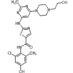 CAS 登录号：910297-57-3， N-(2-氯-4-羟基-6-甲基苯基)-2-({6-[4-(2-羟基乙基)-1-哌嗪基]-2-甲基-4-嘧啶基}氨基)-1,3-噻唑-5-甲酰胺