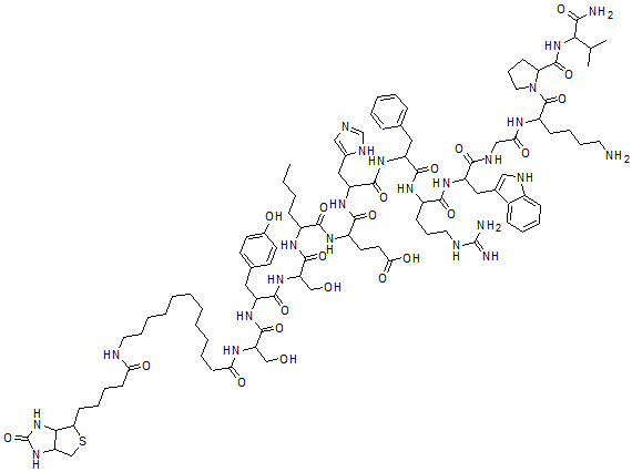 CAS#: 91311-00-1, 12-Biocytinyl-1-N(alpha)-dodecanoyl-seryl-4-norleucyl-7-phenylalanine-alpha-msh