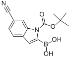 CAS 登录号：913835-67-3， 2-硼酸基-6-氰基-1H-吲哚-1-羧酸 1-叔丁酯