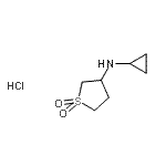 CAS 登录号：915402-17-4， N-环丙基四氢-3-噻吩胺1,1-二氧化物盐酸盐(1:1)