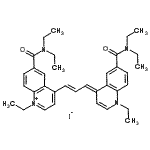 CAS#: 91776-83-9, 6-(Diethylcarbamoyl)-4-{(1E,3E)-3-[6-(diethylcarbamoyl)-1-ethyl-4(1H)-quinolinylidene]-1-propen-1-yl}-1-ethylquinolinium iodide