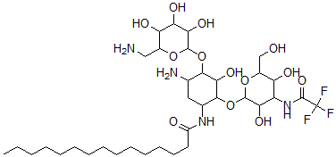 CAS#: 92396-07-1, N(1)-Pentadecanoyl-N(3'')-Trifluoracetylkanamycin A