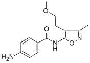 CAS 登录号：92440-49-8， 5-(P-氨基苯甲酰胺基)-4-(2-甲氧基乙基)-3-甲基异恶唑