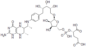 CAS#: 92481-94-2, 1-(4-{(1R)-1-[(6S,7S)-2-Amino-7-methyl-4-oxo-3,4,5,6,7,8-hexahydropteridin-6-yl]ethylamino}phenyl)-1-deoxy-5-O-{5-O-[(1S)-1,3-dicarboxypropylphosphono]-alpha-D-ribofuranosyl}-D-ribitol
