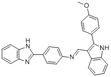 CAS#: 92574-30-6, 4-(1H-Benzimidazol-2-Yl)-N-((2-(4-Methoxyphenyl)-1H-Indol -3-Yl)Methylene)Benzenamine