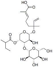CAS 登录号：92751-84-3， 2,6-二甲基-6-(3-O-(beta-吡喃葡萄糖基)-4-O-(2-甲基丁酰基)alpha-阿拉伯吡喃糖基氧基)-2,7-辛二烯酸