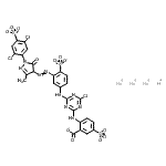 CAS 登录号：93778-50-8， 钠氢2-({4-氯-6-[(3-{[1-(2,5-二氯-4-磺酸苯基)-3-甲基-5-氧代-4,5-二氢-1H-吡唑-4-基]偶氮}-4-磺酸苯基)氨基]-1,3,5-三嗪-2-基}氨基)-5-磺酸苯甲酸酯(3:1:1)