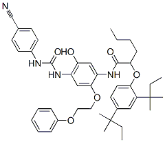 CAS#: 93783-18-7, 2-[2,4-Bis(1,1-Dimethylpropyl)Phenoxy]-N-[4-[[[(4-Cyanophenyl)Amino]Carbonyl]Amino]-5-Hydroxy-2-(2-Phenoxyethoxy)Phenyl]Hexanamide