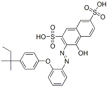 CAS 登录号：93804-35-4， 4-羟基-3-[[2-[4-(叔戊基)苯氧基]苯基]偶氮]萘-2,7-二磺酸