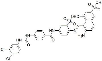 CAS#: 93857-74-0, 6-Amino-5-[[4-[[4-[[[(3,4-Dichlorophenyl)Amino]Carbonyl]Amino]Benzoyl]Amino]-2-Sulphophenyl]Azo]-4-Hydroxynaphthalene-2-Sulphonic Acid