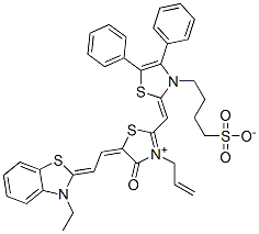 CAS#: 93857-84-2, 3-Allyl-2-[[4,5-Diphenyl-3-(4-Sulphonatobutyl)Thiazol-2(3H)-Ylidene]Methyl]-5-[(3-Ethylbenzothiazol-2(3H)-Ylidene)Ethylidene]-4-Oxothiazolium
