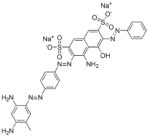 CAS#: 93940-04-6, Disodium 4-Amino-3-[[4-[(2,4-Diamino-5-Methylphenyl)Azo]Phenyl]Azo]-5-Hydroxy-6-(Phenylazo)Naphthalene-2,7-Disulphonate