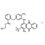 CAS 登录号：93942-77-9， 钠1-氨基-4-({5-[2-(乙氧羰基)苄基]-2-甲基苯基}氨基)-9,10-二氧代-9,10-二氢-2-蒽磺酸酯