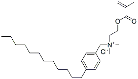 CAS 登录号：93963-47-4， (4-十二烷基苄基)二甲基[2-[(2-甲基-1-氧代烯丙基)氧基]乙基]氯化铵