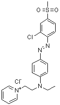 CAS#: 93965-06-1, 1-{2-[(4-{[2-Chloro-4-(methylsulfonyl)phenyl]diazenyl}phenyl)(ethyl)amino]ethyl}pyridinium chloride