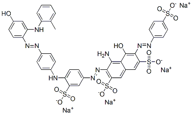 CAS 登录号：93982-63-9， 4-氨基-5-羟基-3-[[4-[[4-[[4-羟基-2-[(邻甲苯基)氨基]苯基]偶氮]苯基]氨基]-3-磺酸基苯基]偶氮]-6-[(4-磺酸基苯基)偶氮]萘-2,7-二磺酸四钠