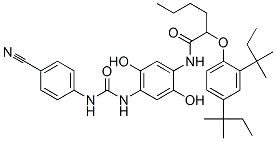 CAS 登录号：94006-34-5， 2-[2,4-双(1,1-二甲基丙基)苯氧基]-N-[4-[[[(4-氰基苯基)氨基]羰基]氨基]-2,5-二羟基苯基]己酰胺