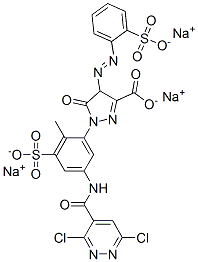 CAS#: 94021-09-7, Trisodium 1-[5-[[(3,6-Dichloropyridazin-4-Yl)Carbonyl]Amino]-2-Methyl-3-Sulphonatophenyl]-4,5-Dihydro-5-Oxo-4-[(2-Sulphonatophenyl)Azo]-1H-Pyrazole-3-Carboxylate