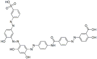 CAS#: 94021-33-7, 5-[2-[4-[[[4-[2-[2,4-Dihydroxy-5-[2-[2-Hydroxy-5-[2-(3-Sulfophenyl)Diazenyl]Phenyl]Diazenyl]Phenyl]Diazenyl]Phenyl]Amino]Carbonyl]Phenyl]Diazenyl]-2-Hydroxy-Benzoic Acid