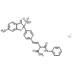 CAS 登录号：94022-29-4， 钠2-{4-[(1-苯胺基-1,3-二氧代-2-丁炔基)偶氮]苯基}-6-甲基-2,3-二氢-1,3-苯并噻唑-2-磺酸酯