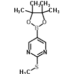 CAS 登录号：940284-18-4， 2-(甲硫基)-5-(4,4,5,5-四甲基-1,3,2-二氧杂环戊硼烷-2-基)嘧啶