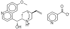 CAS 登录号：94107-85-4， (8alpha,9R)-9-羟基-6'-甲氧基辛可宁-1-鎓烟酸盐