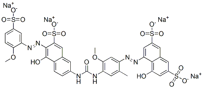 CAS#: 94135-85-0, Tetrasodium 4-Hydroxy-5-[[4-[[[[5-Hydroxy-6-[(2-Methoxy-5-Sulphonatophenyl)Azo]-7-Sulphonato-2-Naphthyl]Amino]Carbonyl]Amino]-5-Methoxy-O-Tolyl]Azo]Naphthalene-2,7-Disulphonate