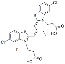 CAS 登录号：94158-25-5， 3-(2-羧基乙基)-2-[2-[[3-(2-羧基乙基)-5-氯-3H-苯并噻唑-2-亚基]甲基]丁-1-烯基]-5-氯苯并噻唑鎓碘化物
