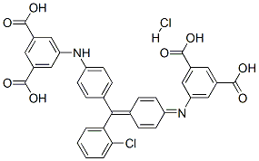 CAS 登录号：94166-42-4， 5-[[4-[(2-氯苯基)[4-[(3,5-二羧基苯基)氨基]苯基]亚甲基]环己-2,5-二烯-1-亚基]氨基]间苯二甲酸单盐酸盐