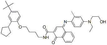 CAS#: 94200-84-7, N-[4-[2-Cyclopentyl-4-(1,1-Dimethylethyl)Phenoxy]Butyl]-4-[[4-[Ethyl(2-Hydroxyethyl)Amino]-2-Methylphenyl]Imino]-1,4-Dihydro-1-Oxonaphthalene-2-Carboxamide