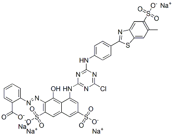 CAS#: 94231-76-2, Tetrasodium 2-[[8-[[4-Chloro-6-[[4-(6-Methyl-5-Sulphonatobenzothiazol-2-Yl)Phenyl]Amino]-1,3,5-Triazin-2-Yl]Amino]-1-Hydroxy-3,6-Disulphonato-2-Naphthyl]Azo]Benzoate
