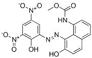 CAS 登录号：94231-85-3， [7-羟基-8-[(2-羟基-3,5-二硝基苯基)偶氮]-1-萘基]氨基甲酸甲酯