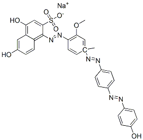 CAS#: 94248-17-6, Sodium 4,6-Dihydroxy[[4-[[4-[(4-Hydroxyphenyl)Azo]Phenyl]Azo]-6-Methoxy-P-Tolyl]Azo]Naphthalene-2-Sulphonate