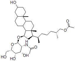 CAS#: 94359-66-7, [(25R)-26-(Acetyloxy)-3alpha-Hydroxy-5alpha-Cholestan-15alpha-Yl]2-(Acetylamino)-2-Deoxy-beta-D-Glucopyranoside