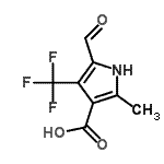 CAS 登录号：945379-11-3， 5-甲酰基-2-甲基-4-(三氟甲基)-1H-吡咯-3-羧酸