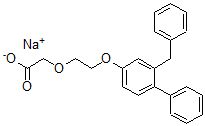 CAS 登录号：94825-61-3， 2-[2-(3-苄基-4-苯基苯氧基)乙氧基]乙酸钠