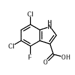 CAS#: 948581-70-2, 5,7-Dichloro-4-fluoro-1H-indole-3-carboxylic acid