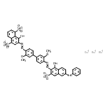 CAS#: 94944-81-7, trisodium 3-[4-[4-[(6-anilino-1-hydroxy-3-sulfonato-2-naphthyl)azo]-3-methoxy-phenyl]-2-methoxy-phenyl]azo-4-hydroxy-naphthalene-1,5-disulfonate