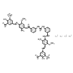CAS#: 95008-89-2, tetrasodium 5-[4-[[3-[[3-[[4-(3-carboxylato-4-hydroxy-5-sulfonato-phenyl)azo-5-methoxy-2-methyl-phenyl]carbamoyl]phenyl]carbamoylamino]benzoyl]amino]-2-methoxy-5-methyl-phenyl]azo-2-hydroxy-3-sulfonato-benzoate