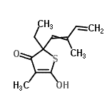 CAS#: 95261-51-1, 2-Ethyl-5-hydroxy-4-methyl-2-(2-methyl-1,3-butadien-1-yl)-3(2H)-thiophenone