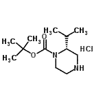 CAS#: 955979-06-3, 2-Methyl-2-propanyl (2R)-2-isopropyl-1-piperazinecarboxylate hydrochloride (1:1)