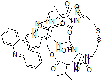 CAS 登录号：95676-71-4， 双((9-吖啶基)丝氨酰-甘氨酰-半胱氨酰-缬氨酸)二内酯二硫醚