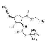 CAS 登录号：959745-90-5， 乙基(1S,2R,3S,4S)-4-叠氮基-3-羟基-2-({[(2-甲基-2-丙基)氧基]羰基}氨基)环戊烷羧酸酯