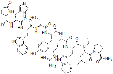 CAS 登录号：96497-82-4， 6-精氨酰-7-色氨酰-8-亮氨酰-9-N-乙基脯氨酰胺-LHRH