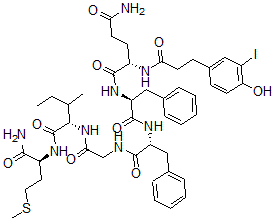 CAS 登录号：97207-37-9， N(alpha)-(3-碘去氨基酪氨酰)-物质 P (6-11)