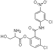 CAS 登录号：97261-80-8， [4-氯-2-[(2-氯-4-硝基苯基)氨基甲酰]苯基] 2-氨基-3-羟基丙酸酯