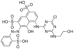 CAS#: 97467-69-1, 4-[[4-Chloro-6-[(2-Hydroxyethyl)Amino]-1,3,5-Triazin-2-Yl]Amino]-5-Hydroxy-6-[(2-Sulphophenyl)Azo]Naphthalene-1,7-Disulphonic Acid